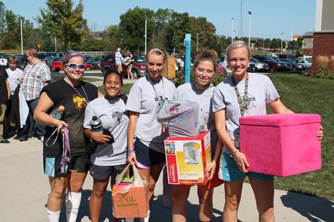 Students Moving into residence halls